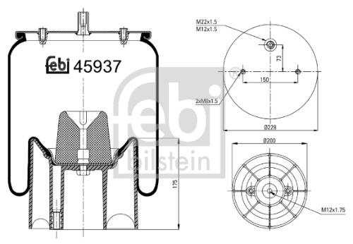 FEBI BILSTEIN 45937 Süspansiyon Sistemi Süspansiyon Körüğü