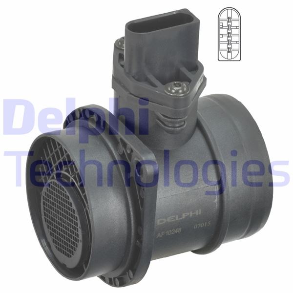 DELPHI AF10248-12B1 Motor Hava Kütle Ölçer (MAF Sensörü) - VW CADDY III Kasa/büyük limuzin (2KA, 2KH, 2CA, 2CH) uyumlu