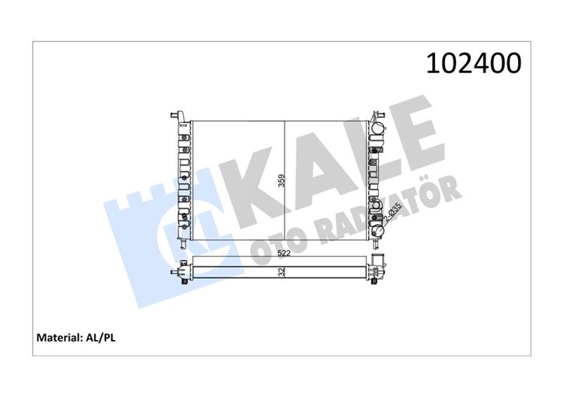 Su Radyatörü - KALE OTO RADYATÖR - 0126222AL Ürün Görseli
