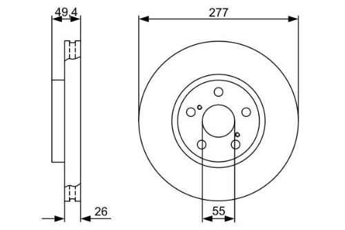 BOSCH 0 986 479 340 Fren Sistemleri Fren Diski - TOYOTA AVENSIS Sedan (_T25_) uyumlu