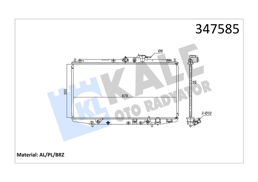 KALE OTO RADYATÖR 347585 Soğutma Sistemi Su Soğutucu & Parçaları - HONDA ACCORD VI (CK, CG, CH, CF, CL) uyumlu