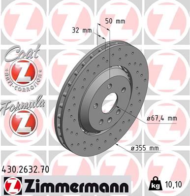 ZIMMERMANN 430.2632.70 Fren Sistemleri Fren Diski - OPEL INSIGNIA A (G09) uyumlu