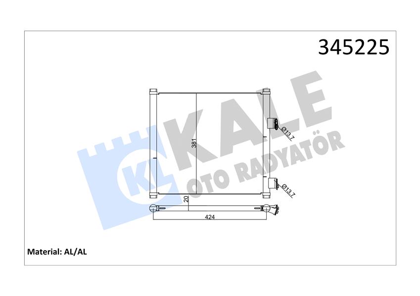 KALE OTO RADYATÖR 345225 İklimlendirme Sistemi Klima Radyatörü - FORD KA (RB_) uyumlu