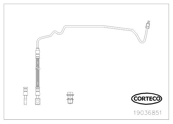 CORTECO 19036851 Fren Sistemleri Fren Hortumları - AUDI A3 (8L1) uyumlu