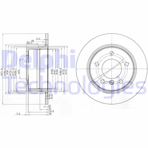DELPHI BG3592 Fren Sistemleri Fren Diski - BMW Z3 Roadster (E36) uyumlu