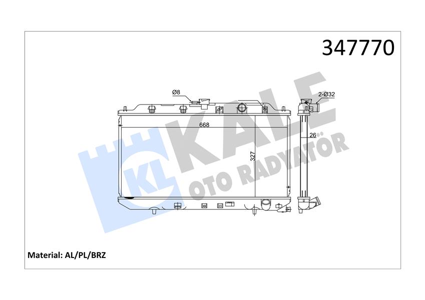 KALE OTO RADYATÖR 347770 Soğutma Sistemi Su Soğutucu & Parçaları - HONDA INTEGRA Hatchback (DA) uyumlu