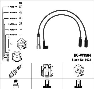 NGK 8622 Ateşleme Sistemi Ateşleme Kablosu - VW PASSAT B3/B4 (3A2, 35I) uyumlu
