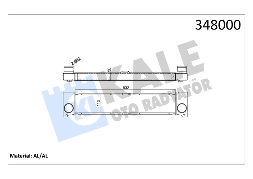 KALE OTO RADYATÖR 348000 Motor Turbo Radyatörü - MERCEDES-BENZ VIANO (W639) uyumlu