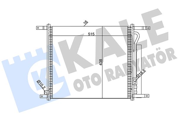 KALE OTO RADYATÖR 385200 İklimlendirme Sistemi Klima Radyatörü - CHEVROLET AVEO / KALOS Sedan (T250, T255) uyumlu