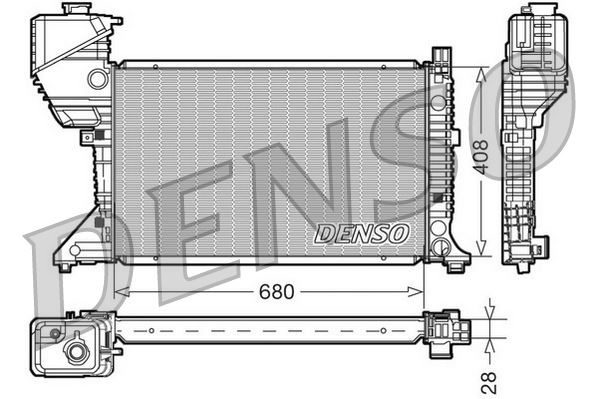 DENSO DRM17015 Soğutma Sistemi Su Soğutucu & Parçaları - MERCEDES-BENZ SPRINTER 2-t Minibüs/Otobüs (B901, B902) uyumlu