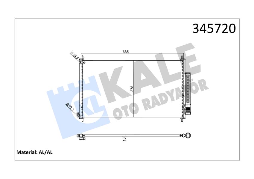 KALE OTO RADYATÖR 345720 İklimlendirme Sistemi Klima Radyatörü - HONDA CR-V IV (RM_) uyumlu