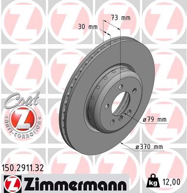 ZIMMERMANN 150.2911.32 Fren Sistemleri Fren Diski - BMW 3 (F30, F80) uyumlu