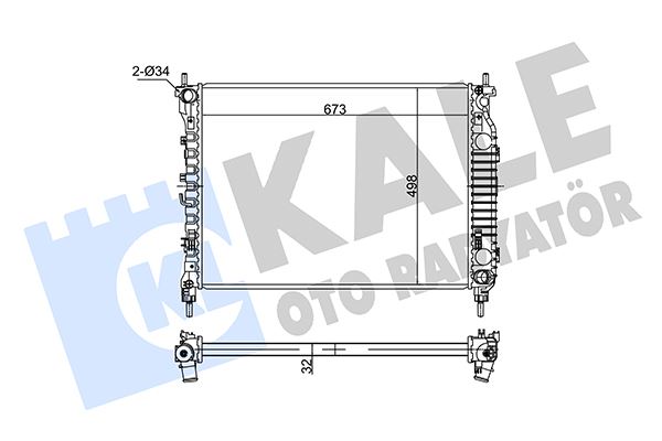 KALE OTO RADYATÖR 354955 Soğutma Sistemi Su Soğutucu & Parçaları - OPEL ANTARA A (L07) uyumlu