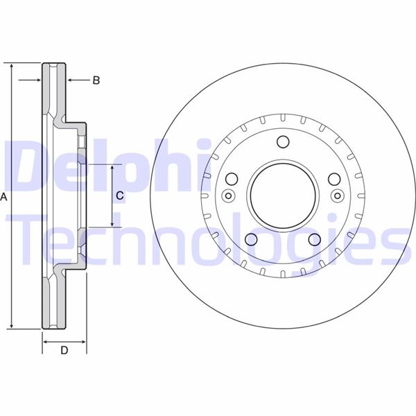 DELPHI BG4565C Fren Sistemleri Fren Diski - HYUNDAI i30 (GD) uyumlu