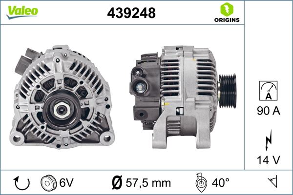 VALEO 439248 Elektrik Sistemi Alternatör - PEUGEOT 306 Hatchback (7A, 7C, N3, N5) uyumlu