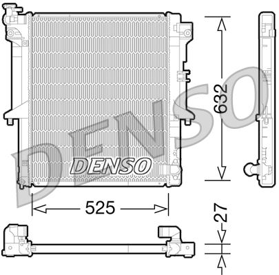 DENSO DRM45034 Soğutma Sistemi Su Soğutucu & Parçaları - MITSUBISHI L200 / TRITON (KA_T, KB_T) uyumlu
