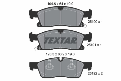 TEXTAR 2519002 Fren Sistemleri Fren Balatası - DODGE DURANGO (WD) uyumlu