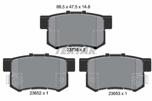 TEXTAR 2365201 Fren Sistemleri Fren Balatası - HONDA CIVIC VII Hatchback (EU, EP, EV) uyumlu