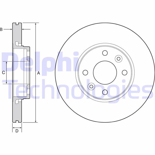 DELPHI BG4459C Fren Sistemleri Fren Diski - RENAULT KANGOO Express (FW0/1_) uyumlu