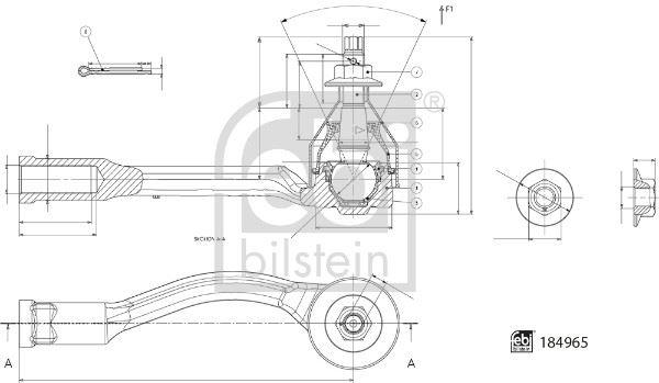 FEBI BILSTEIN 184965 Direksiyon Sistemi Mafsal - HYUNDAI SANTA FE IV (TM, TMA) uyumlu