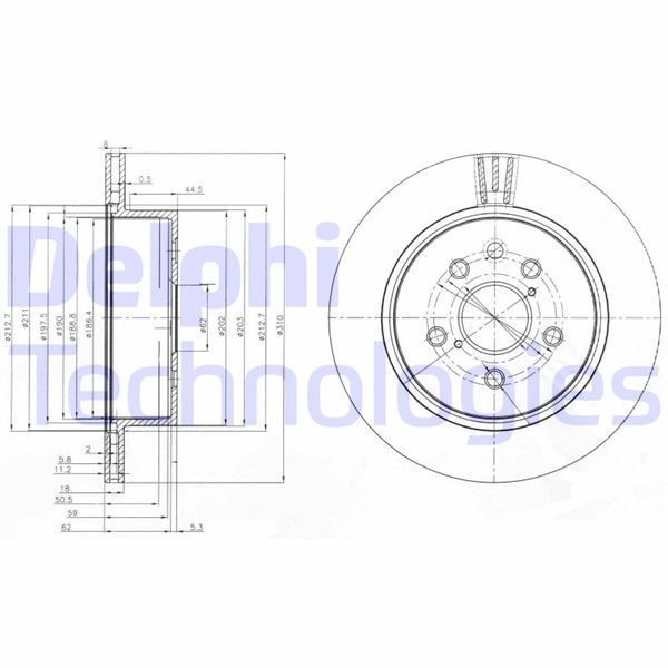 DELPHI BG4024 Fren Sistemleri Fren Diski - LEXUS IS II (_E2_) uyumlu