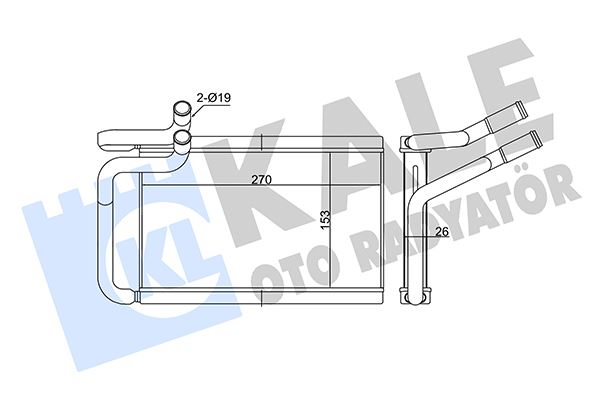 KALE OTO RADYATÖR 352155 İklimlendirme Sistemi İç Mekan Isı Değiştirici - HYUNDAI H-1 Travel (TQ) uyumlu