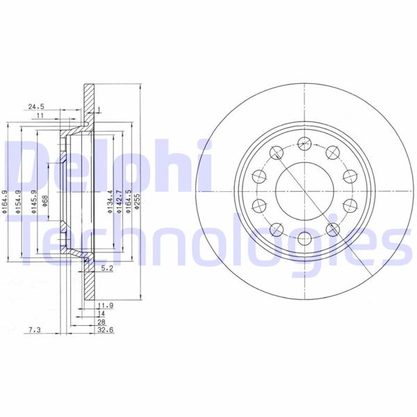 DELPHI BG3674C Fren Sistemleri Fren Diski - AUDI A4 B5 Avant (8D5) uyumlu