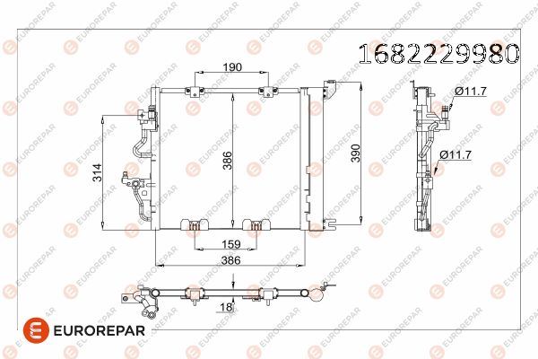 EUROREPAR 1682229980 İklimlendirme Sistemi Klima Radyatörü - HONDA CR-V IV (RM_) uyumlu