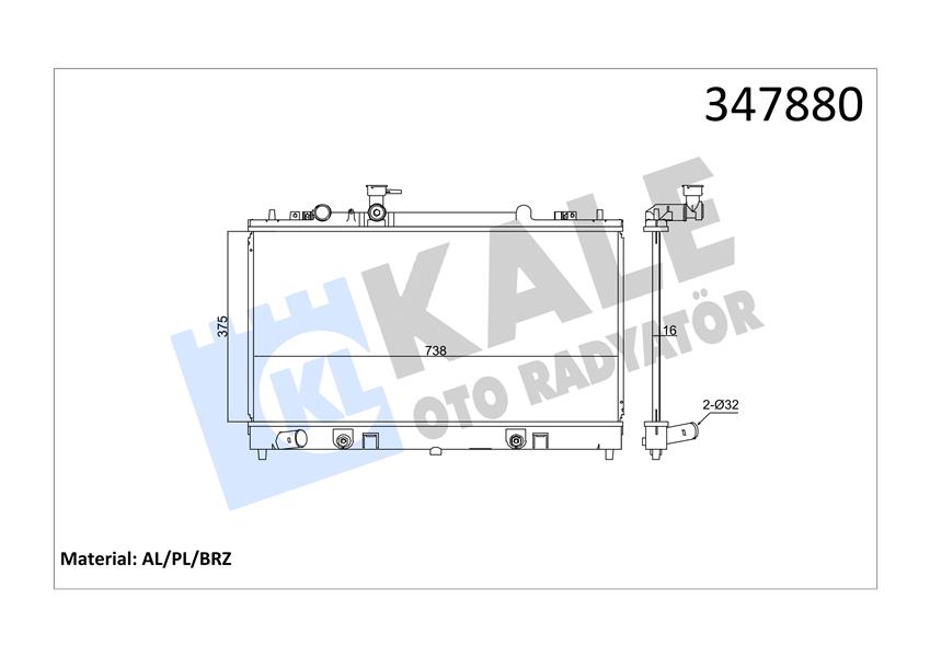 KALE OTO RADYATÖR 347880 Soğutma Sistemi Su Soğutucu & Parçaları - MAZDA 6 Hatchback (GG) uyumlu