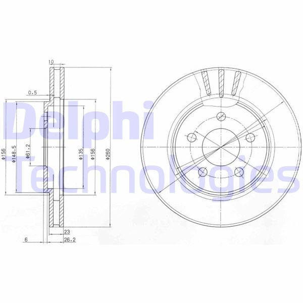 DELPHI BG4001 Fren Sistemleri Fren Diski - CHRYSLER STRATUS (JA) uyumlu