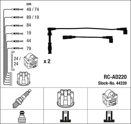 NGK 44339 Ateşleme Sistemi Ateşleme Kablosu - AUDI A6 C4 (4A2) uyumlu