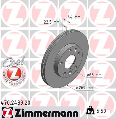 ZIMMERMANN 470.2439.20 Fren Sistemleri Fren Diski - DACIA DUSTER (HS_) uyumlu