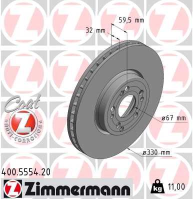 ZIMMERMANN 400.5554.20 Fren Sistemleri Fren Diski - MERCEDES-BENZ GLE (V167) uyumlu