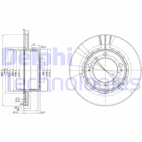 DELPHI BG3410 Fren Sistemleri Fren Diski - PORSCHE BOXSTER (986) uyumlu