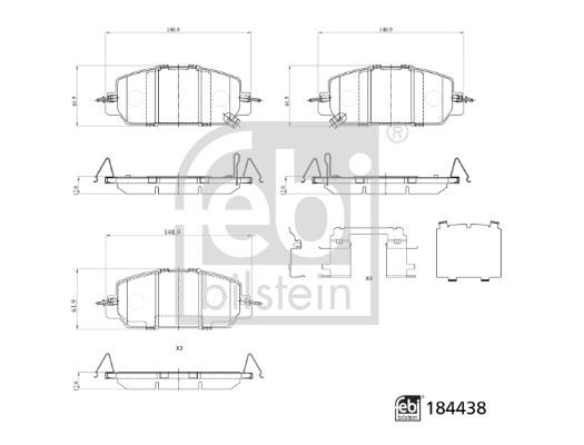 FEBI BILSTEIN 184438 Fren Sistemleri Fren Balatası - HONDA CR-V V (RW_, RT_) uyumlu