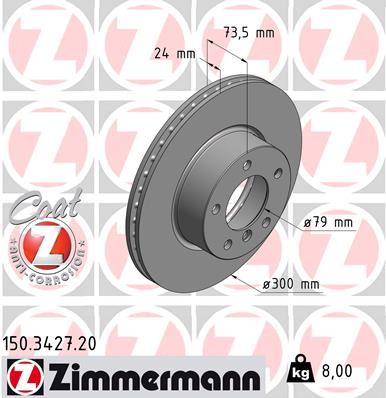 ZIMMERMANN 150.3427.20 Fren Sistemleri Fren Diski - BMW 3 (E90) uyumlu