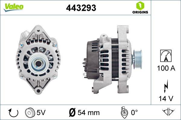 VALEO 443293 Elektrik Sistemi Alternatör - OPEL ASTRA G Hatchback (T98) uyumlu