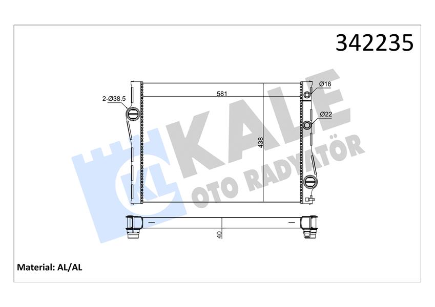 KALE OTO RADYATÖR 342235 Soğutma Sistemi Su Soğutucu & Parçaları - BMW X5 (E70) uyumlu