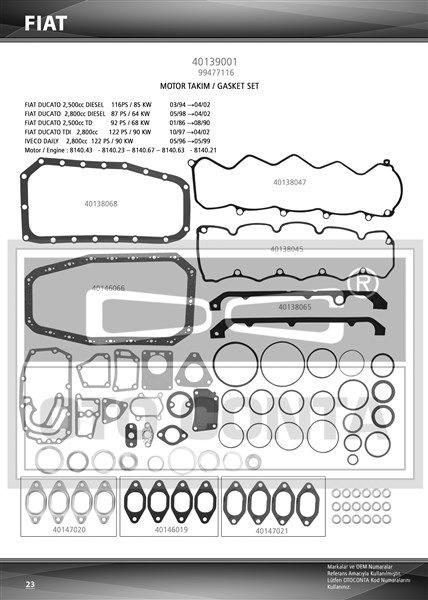 Motor Conta Seti - OTOCONTA - 40139001 Ürün Görseli