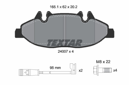 TEXTAR 2400701 Fren Sistemleri Fren Balatası - MERCEDES-BENZ VITO / MIXTO Panelvan/Van (W639) uyumlu