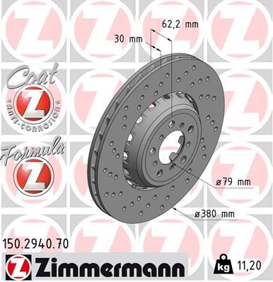 ZIMMERMANN 150.2940.70 Fren Sistemleri Fren Diski - BMW 3 (F30, F80) uyumlu