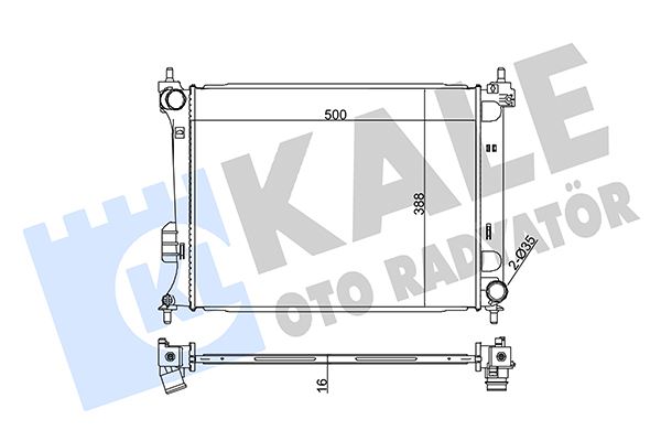 KALE OTO RADYATÖR 358600 Soğutma Sistemi Su Soğutucu & Parçaları - HYUNDAI i20 I (PB, PBT) uyumlu