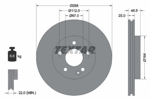 TEXTAR 92287705 Fren Sistemleri Fren Diski - MERCEDES-BENZ C-SERISI (W202) uyumlu