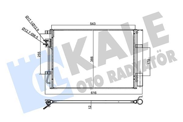 KALE OTO RADYATÖR 358445 İklimlendirme Sistemi Klima Radyatörü - HYUNDAI i20 I (PB, PBT) uyumlu