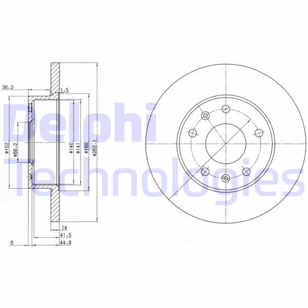 DELPHI BG3426 Fren Sistemleri Fren Diski - LAND ROVER FREELANDER I (L314) uyumlu