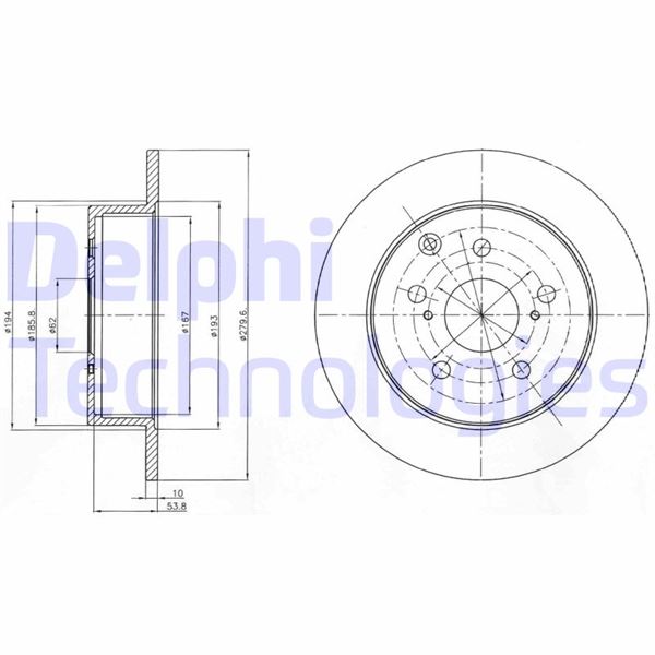DELPHI BG4303 Fren Sistemleri Fren Diski - TOYOTA AVENSIS (_T25_) uyumlu