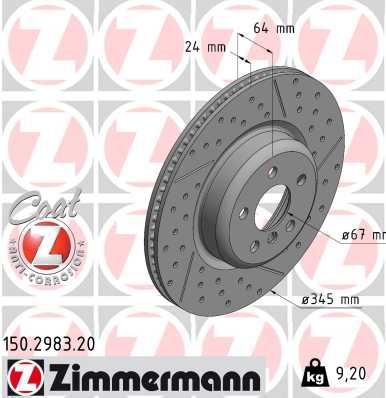 ZIMMERMANN 150.2983.20 Fren Sistemleri Fren Diski - BMW 3 (G20, G80, G28) uyumlu