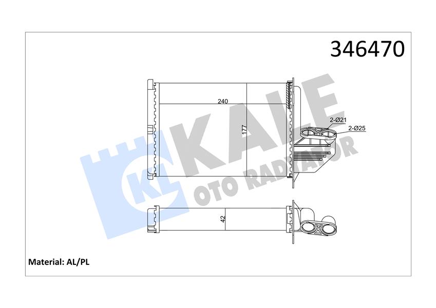 KALE OTO RADYATÖR 346470 İklimlendirme Sistemi İç Mekan Isı Değiştirici - BMW 3 (E36) uyumlu