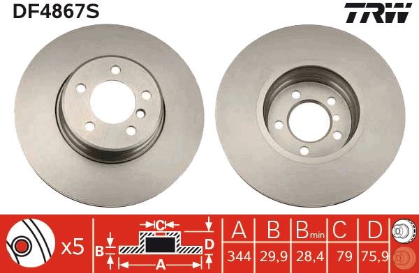 TRW DF4867S Fren Sistemleri Fren Diski - LAND ROVER RANGE ROVER III (L322) uyumlu