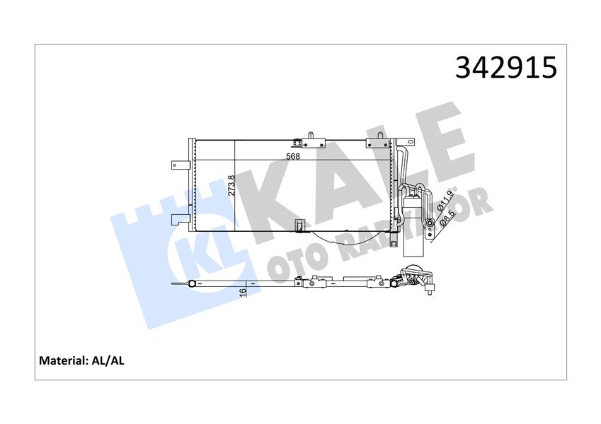 KALE OTO RADYATÖR 342915 İklimlendirme Sistemi Klima Radyatörü - OPEL CORSA C (X01) uyumlu